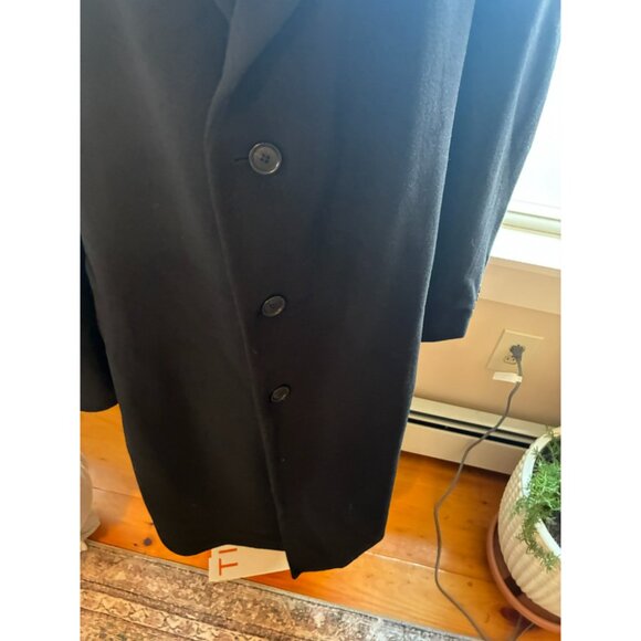Vintage Jones New York Long Black Heavy Wool Coat size L/XL - Picture 3 of 9